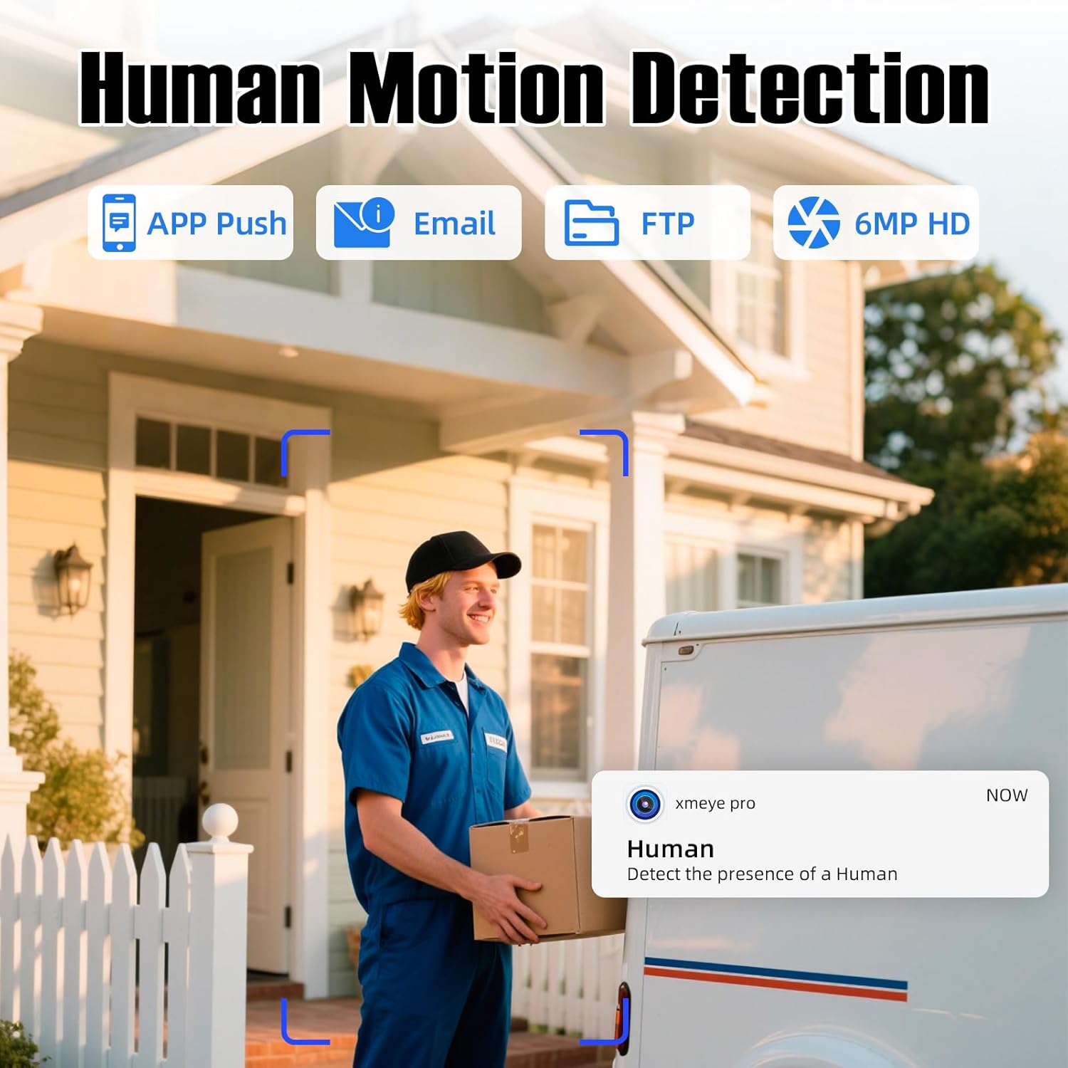 Fuers 4CH 4K Security Camera System, 2 pcs Wired PoE Dual Lens Cameras for Home Security Outdoors, 8MP 4 Channel NVR with 500G HDD for 24-7 Recording,Person Detection,Remote Access