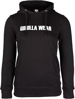Gorilla Wear - Charlotte Hoodie - Schwarz - Bodybuilding Sport Freizeit Alltag leicht bequem mit Logo Aufdruck aus Baumwolle und Polyester optimale Bewegungsfreiheit