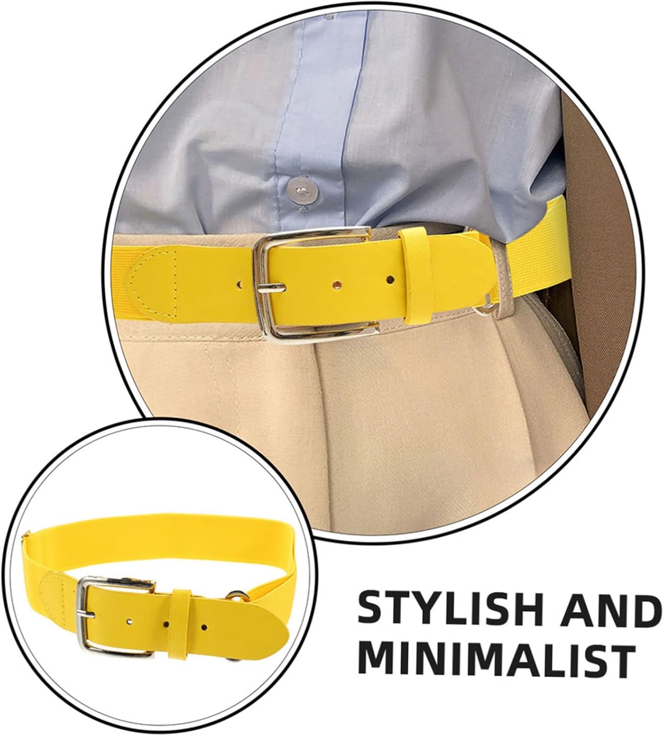 2pcs Comfortable Faux Pu Baseball Belt Stretchable Youth Boys Girls Belt Outdoor Sports Essential Random Color
