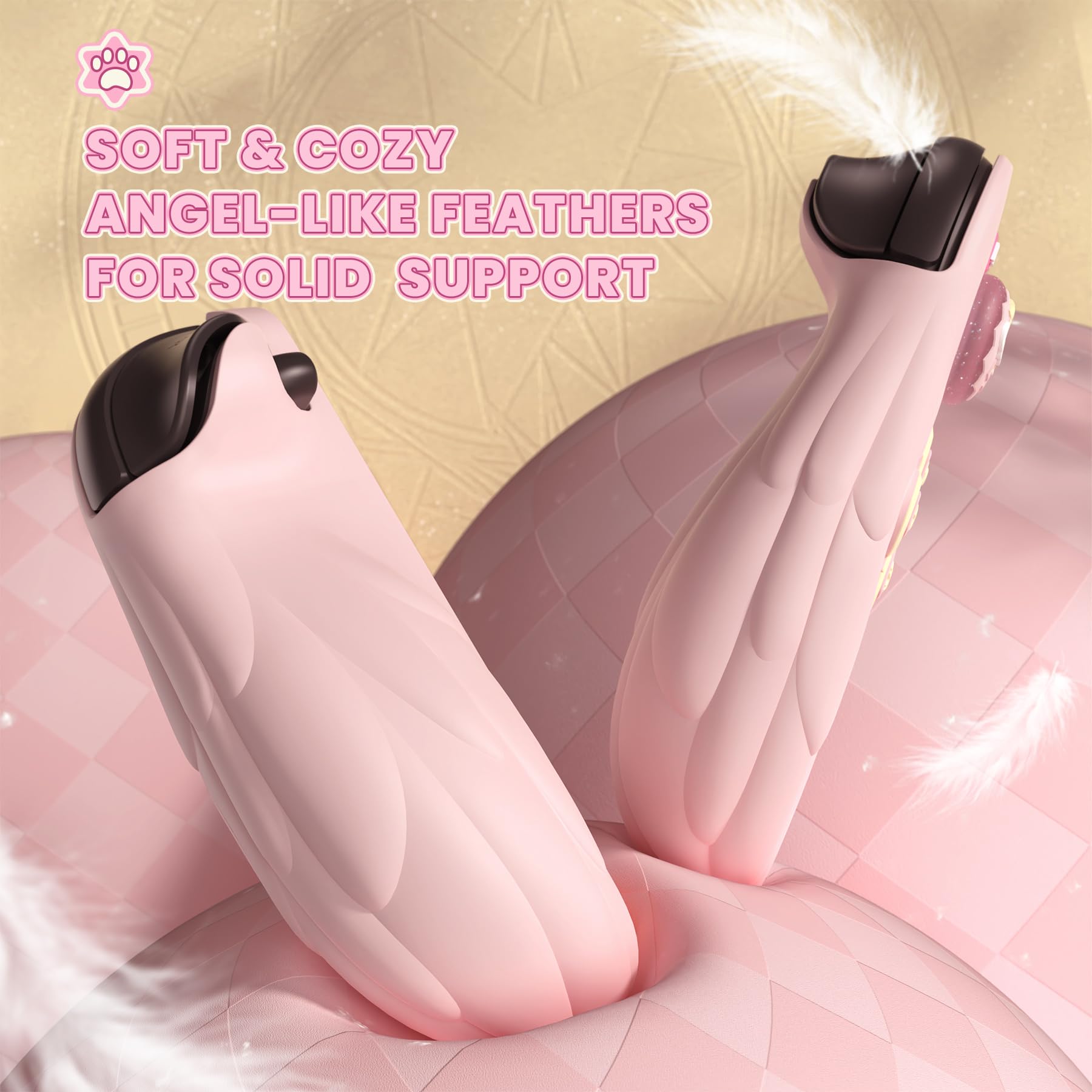 playvital Funda Protectora para Nintendo Switch 2 (2025) - Agarre de Silicona con Carcasa Trasera de PC, Protector con Soporte Plegable y Tapas para Joysticks, Diseño Alas Mágicas (Rosa)