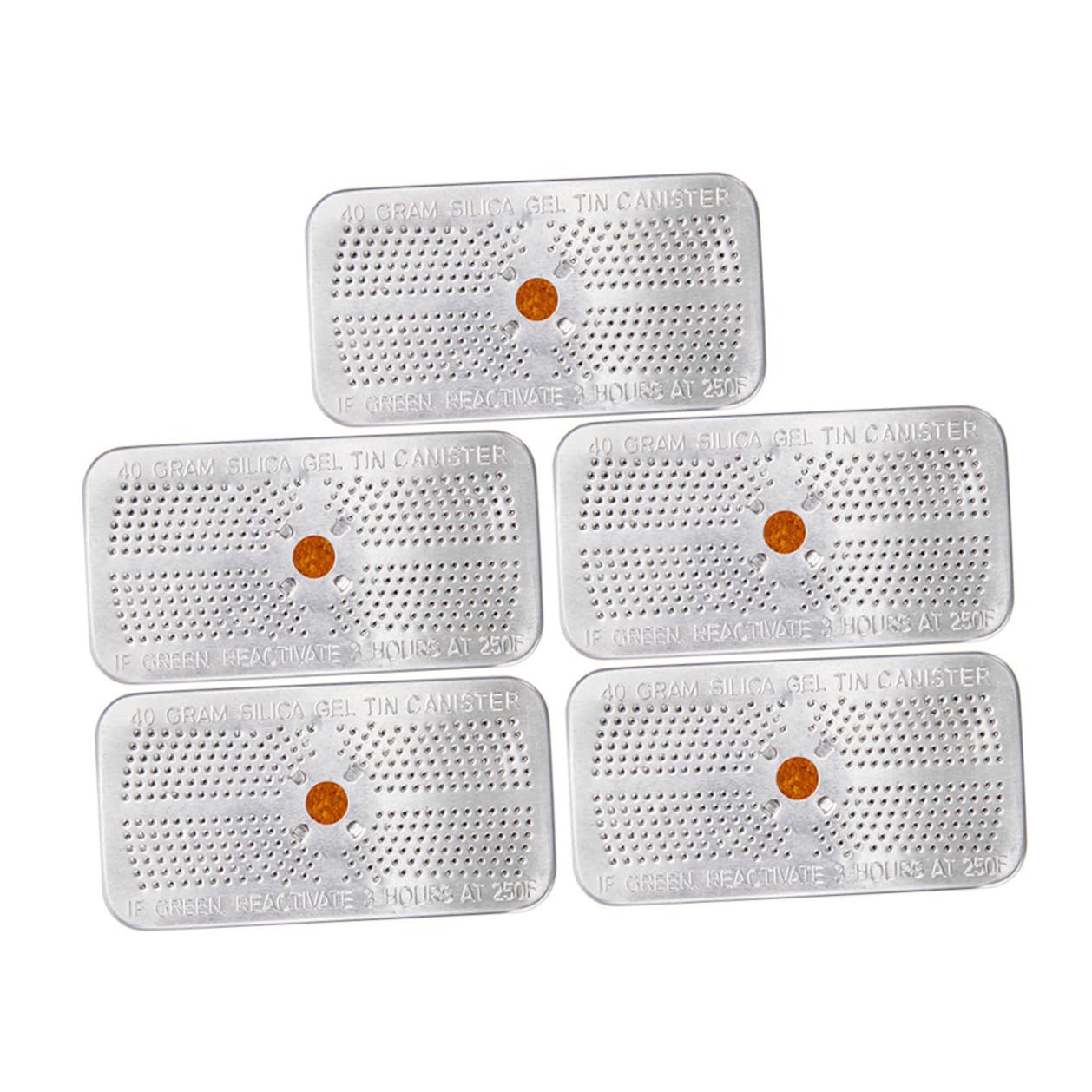 Silicagel Päckchen 5 Stück 40g mit Alu Box, Orange
