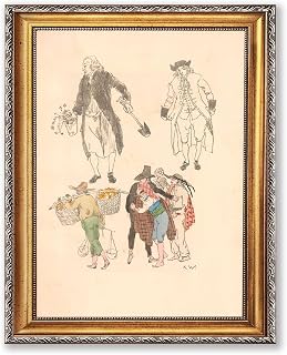 Vintage Framed Genre Scene Wall Art Canvas Print Oil Paintings Reproduction World Classics, Retro Painting, Pictures, Wall Decor, Elegant Home Decor, Living Room Office. (Retro Framed,12L x16W)