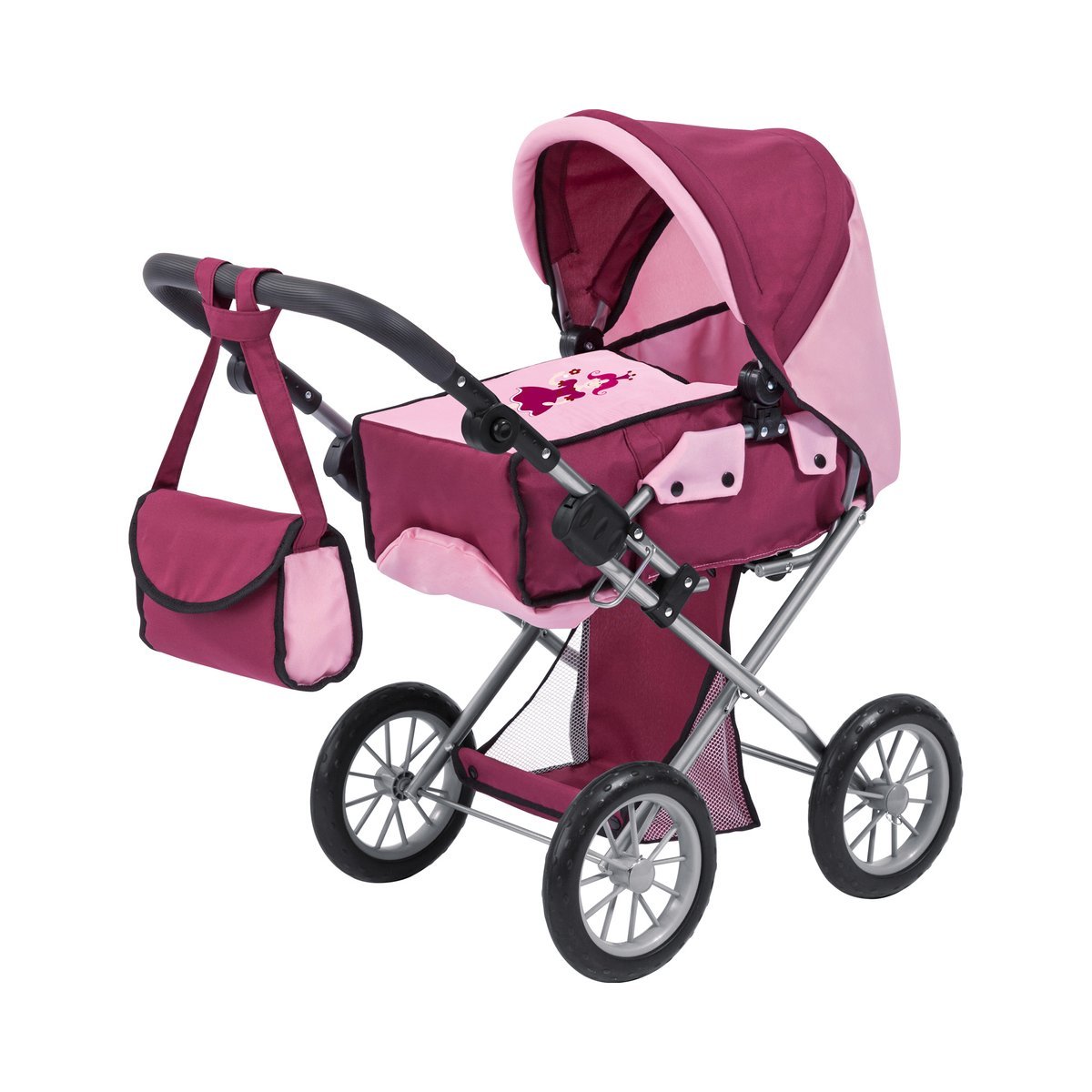 Bayer Design 13614AA wózek dla lalek City Star, bordowy/miękki różowy