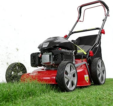 [Fast Arrival] 20 Inch Self Propelled Gas Lawn Mower - 141cc 4-Cycle Gas Powered Push Lawn Mower with 8 Positions Adjustable Cutting Height, Easy to Start, for Yard Garden, 50L Grass Tank Red