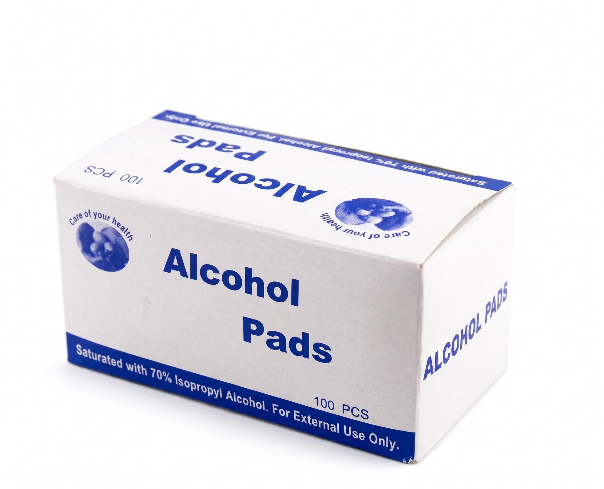 Alcohol Pads 100 Unidades Individuales | Toallitas con Alcohol Isopropílico 70% | Limpieza de Piel para Sensores de Glucosa, Parches Adhesivos y Cuidado Diario | 6 x 3 cm