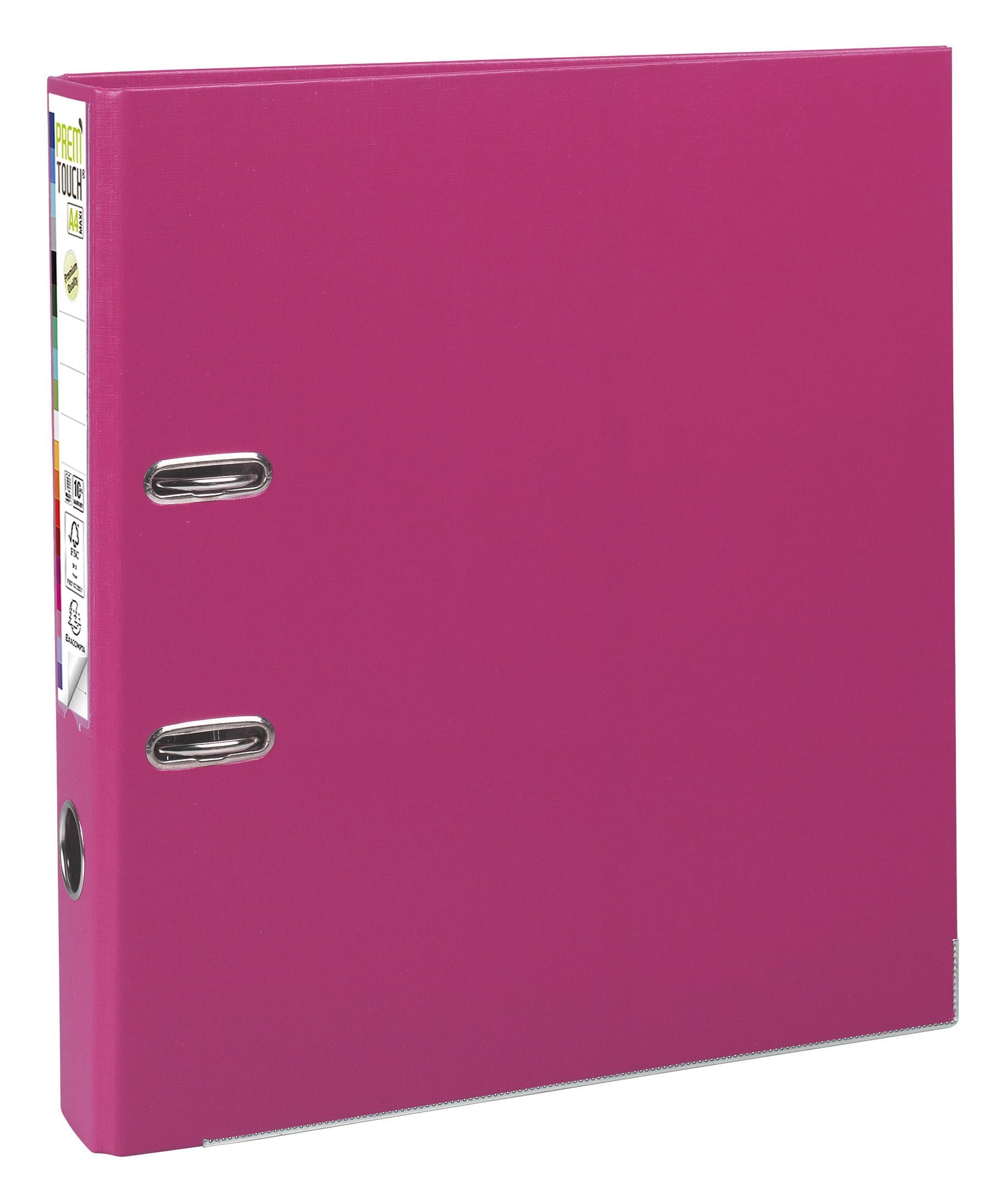 Classeur à levier A4 MAXI Prem'Touch Exacompta - Lot de 10 Framboise