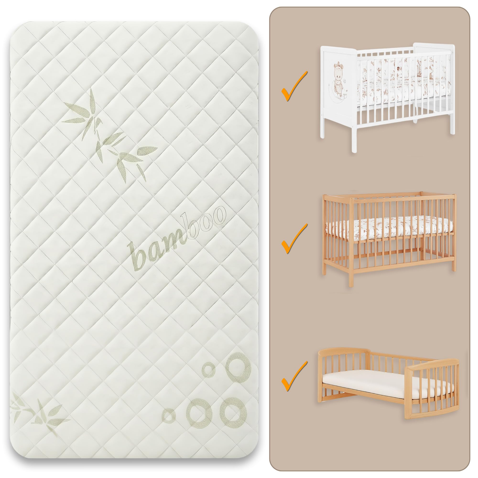materacyk do gondoli prostokatny z zaokraglonymi bokami premium bamboo 83x50x7 t-1832