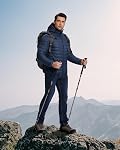 33,000ft Men's Lightweight Packable Insulated Puffer Winter Jacket with Hood, Water-Resistant Down Alternative Puffy Coat