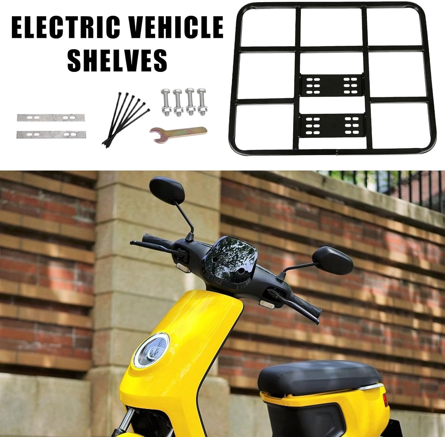 Rear Cargo Rack - Universal Metal Carrier Shelf, High Strength Support Frame, Heavy Duty Bicycle Rack | Commuting Delivery Touring Utility for Commuting Delivery Touring Utility