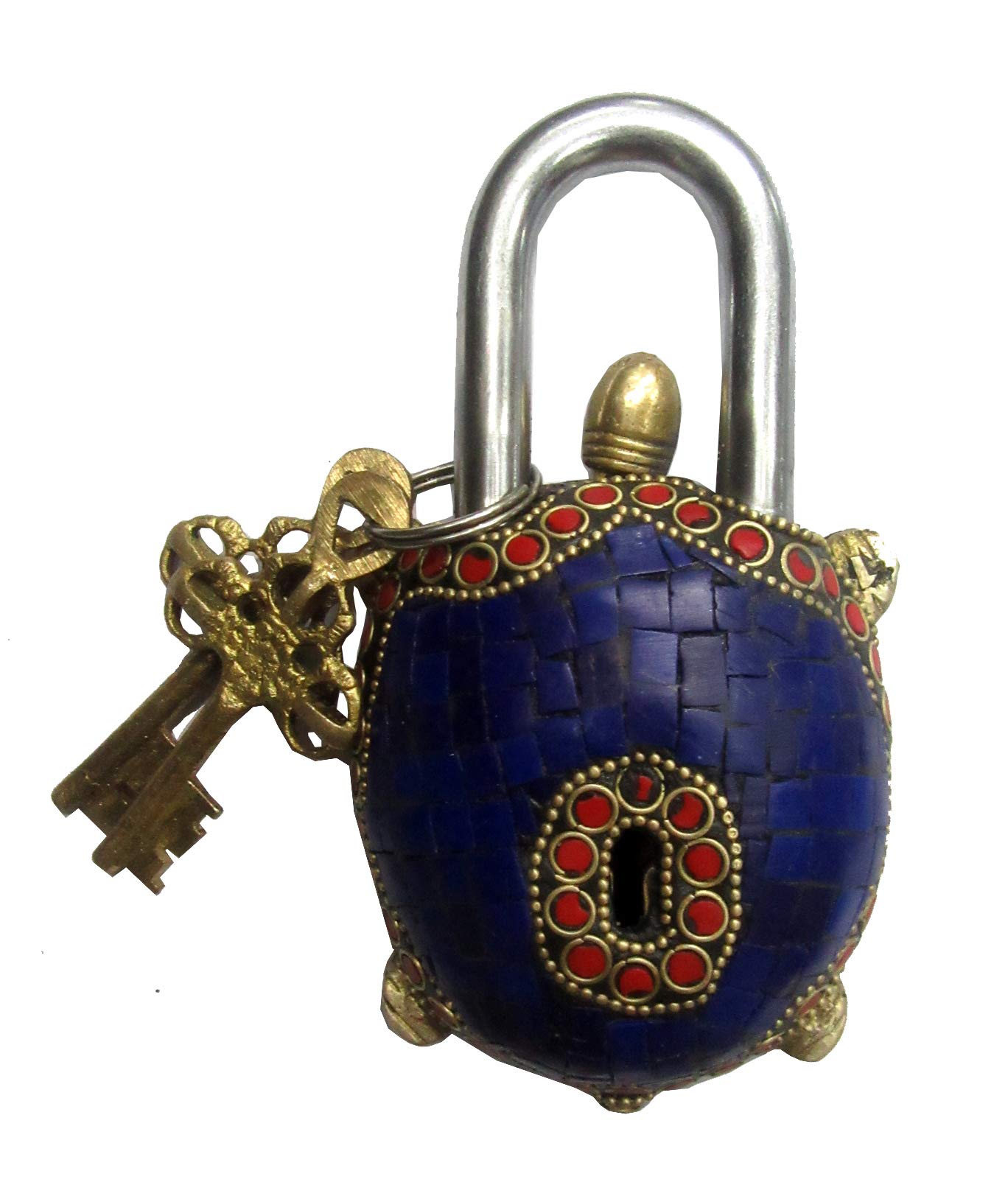 Aesthetic Decors Lock W/Designer Keys Tortoise Shape Stone Work-image-14