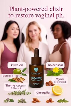 Vagelixir Yoni Elixir يستعيد توازن الرقم الهيدروجيني، يزيل الروائح الكريهة ويرطب، مزيج مهدئ عشبي عضوي من البريبايوتك للعناية المهبلية الحساسة، تركيبة خالية من السموم. EST. 2015