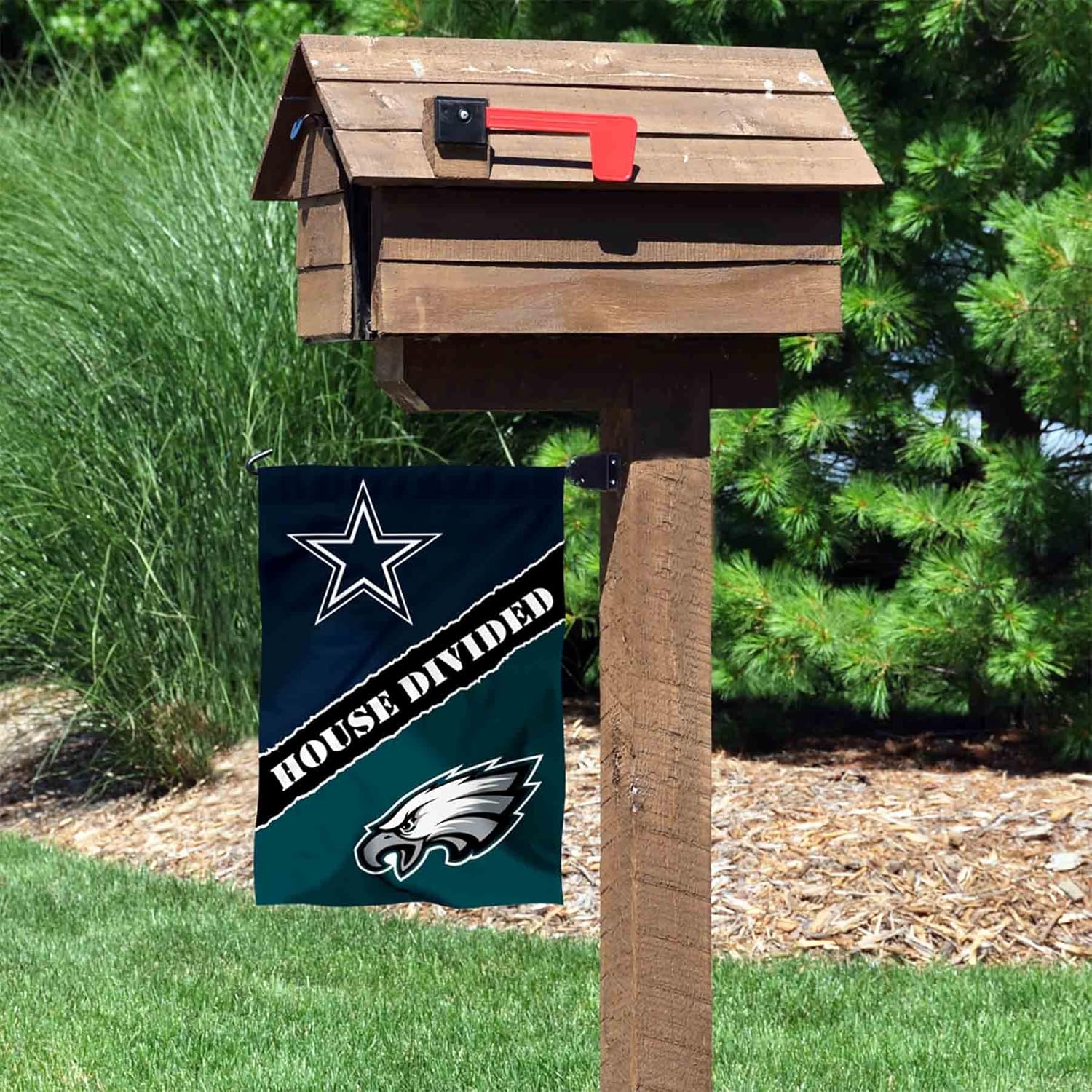 House Divided Cowboys and Eagles Double Sided Garden Flag - Image 3