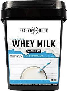 Ready Hour, Bulk Powdered Milk, Real Non-Perishable Whey, 25-Year Shelf Life, Portable Emergency and Adventure Food Suppl...