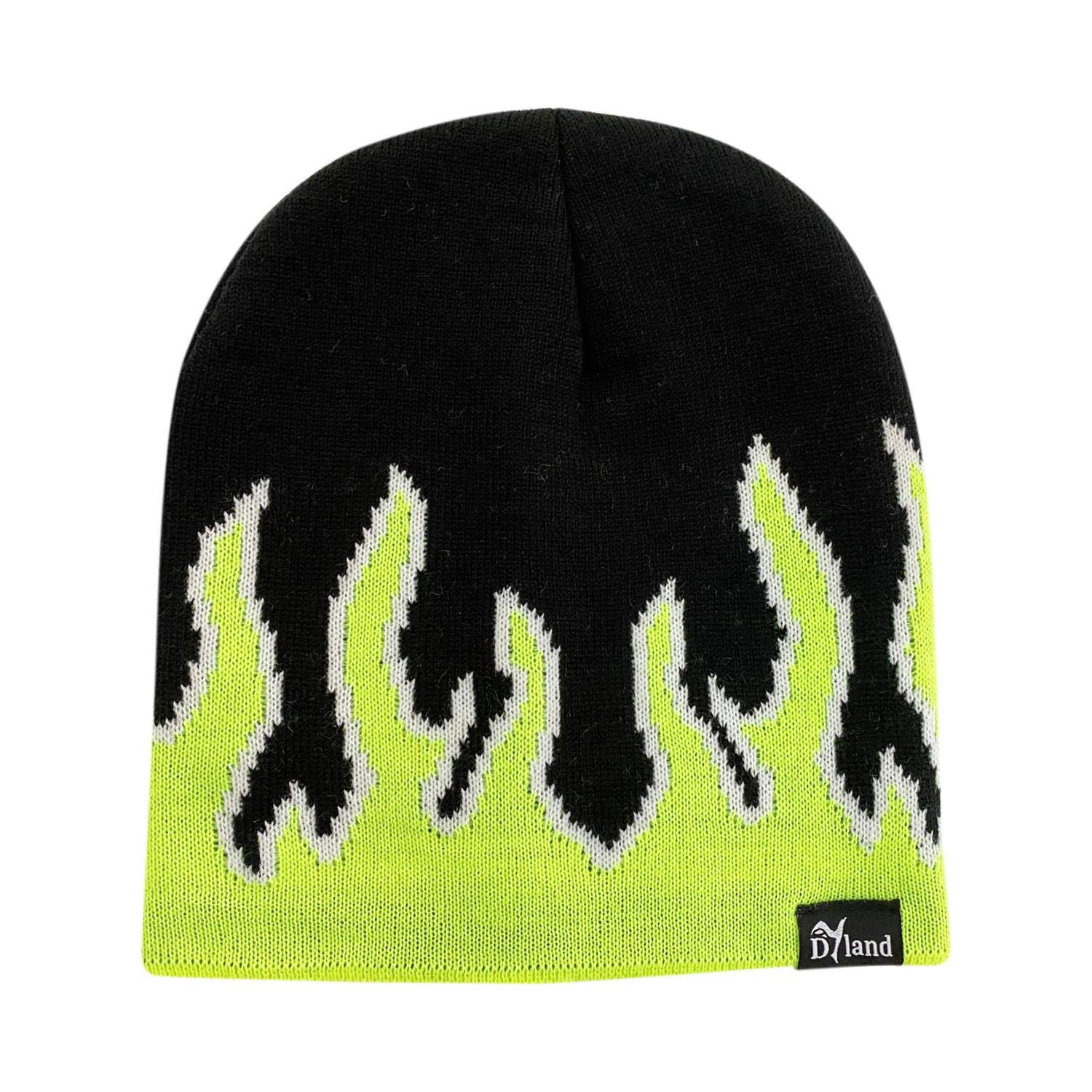 Fire Flame Beanie Hats Gift Box Pack Short Knitted Hats Men Women Children L and M Size