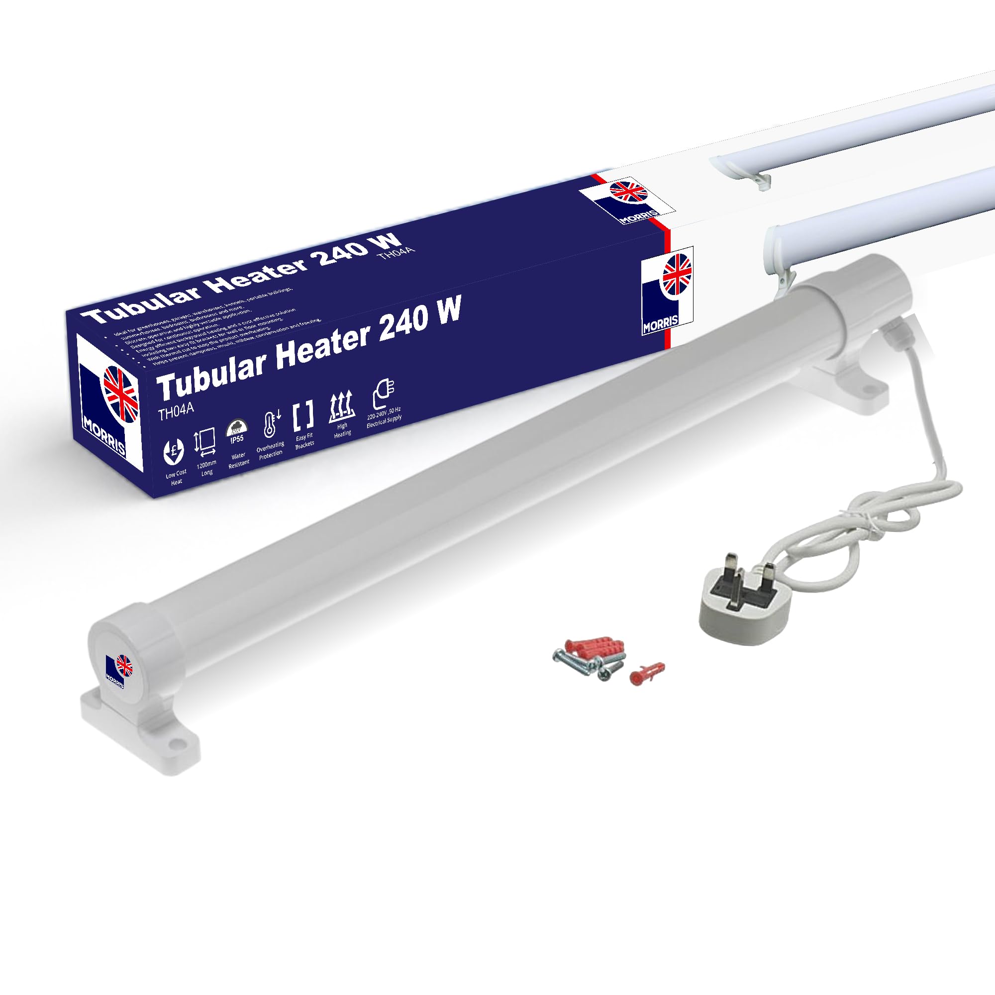 – Morris Tubular Heater 1ft, 2ft, 3ft, 4ft Tube Heater Green house Bathroom Conservatory (4FT-240w)