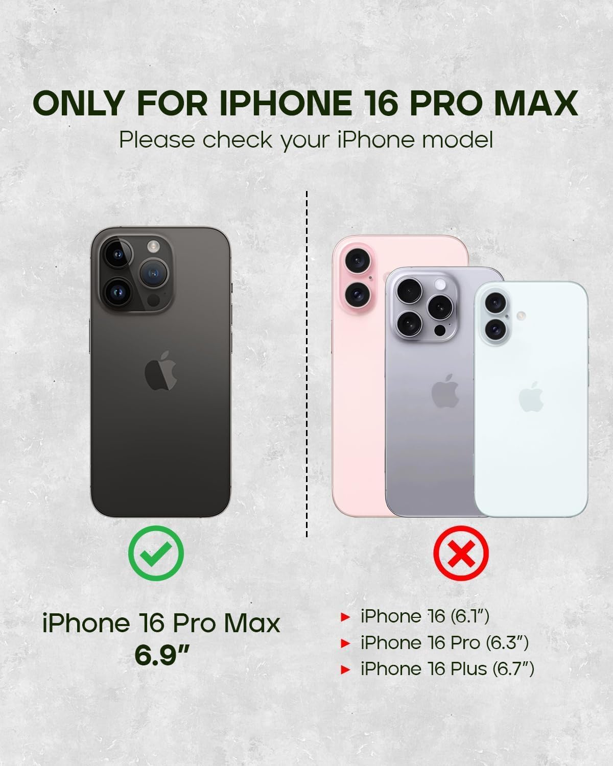 Porter Riley - Leather Case Compatible with iPhone 16 Pro Max. Premium Genuine Leather Slim Back/Bumper/Shell/Shockproof Case (Pure Black)