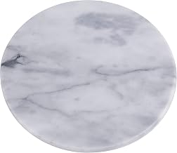Peohud Marble Cheese Pastry Board, 8" Marble Trivet Cutting Board, Round Dessert Serving Platter for Cake, Fruit, Snacks, Kitchen, Party