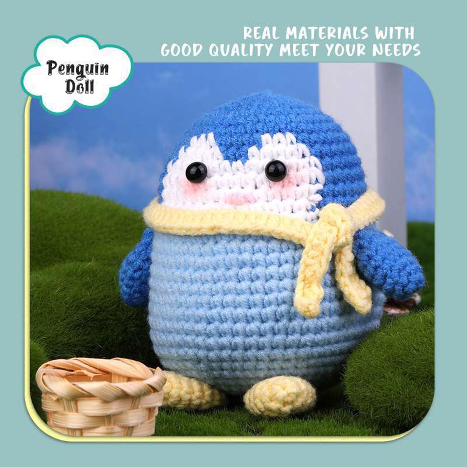 Ldbuejiaja Juego de crochet para principiantes, paquete completo de material de iniciación, incluye hilo, agujas de ganchillo, juegos de punto, juego hecho a mano