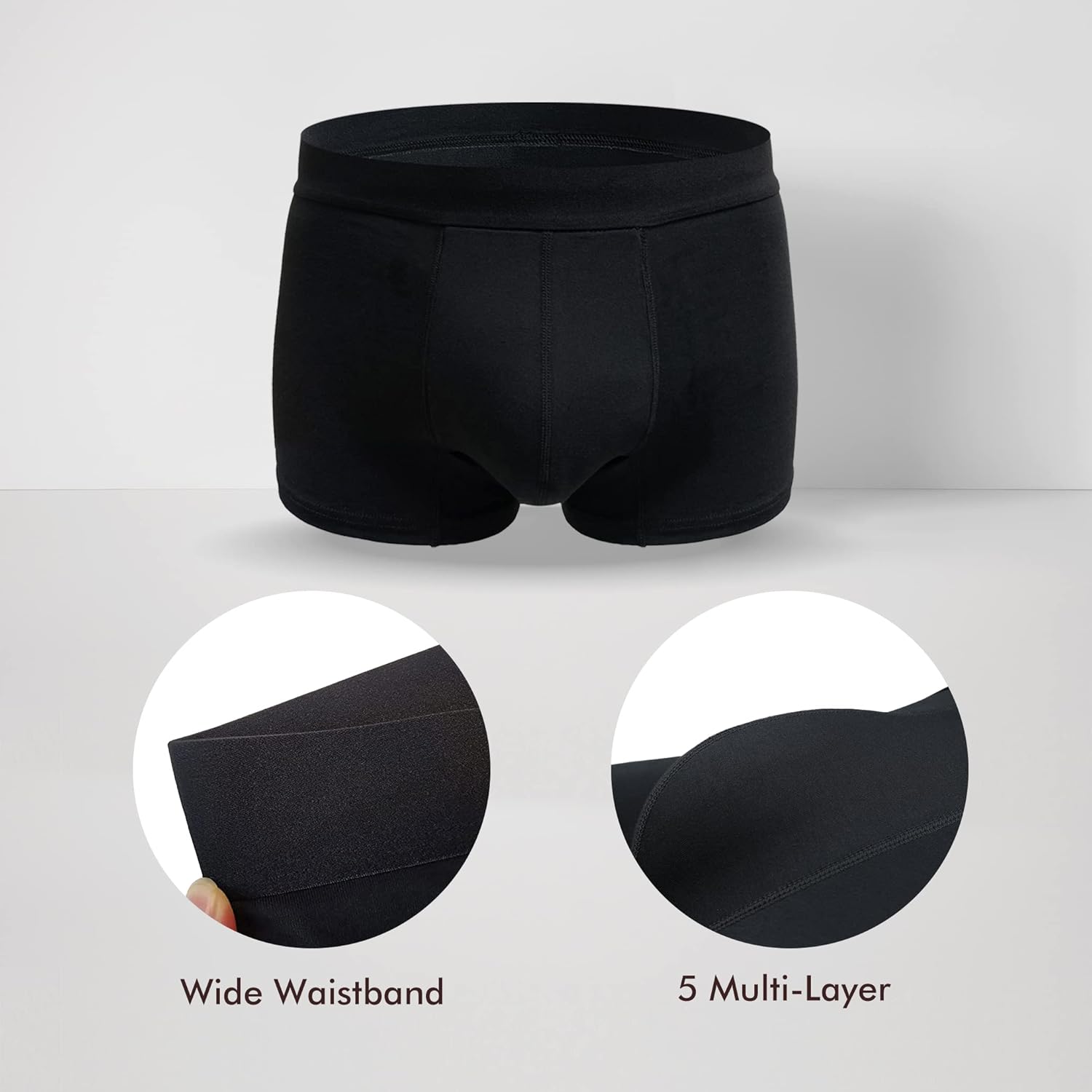 AIRCUTE Washable Urinary Incontinence Underwear for Men, Instant Absorbency, Bladder Leaks Protection Boxer Briefs(60ML) (XX-Large) - Image 7