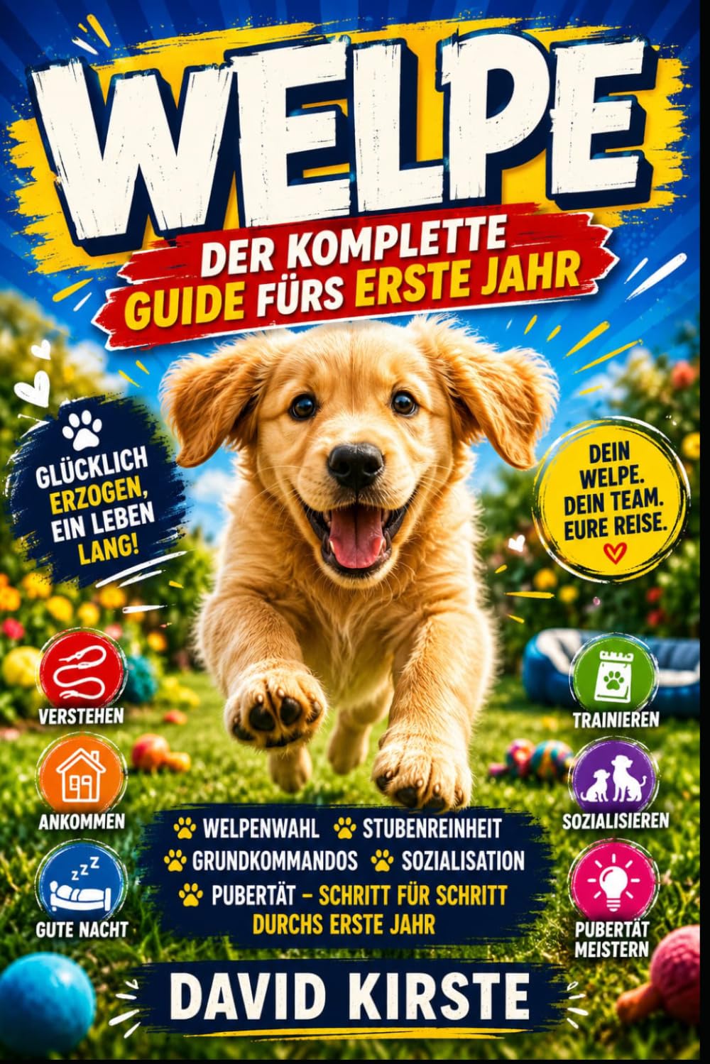 Welpe: Das erste Jahr: Der vollständige Woche-für-Woche-Guide für Erziehung, Sozialisation, Gesundheit und Ernährung – vom ersten Tag bis zum ersten Geburtstag