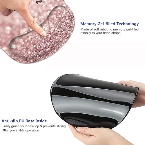 Miniatura 5 de Alfombrilla ergonómica para mouse con soporte de muñeca y posavasos para café, bonita almohadilla para reposamuñecas con base de poliuretano