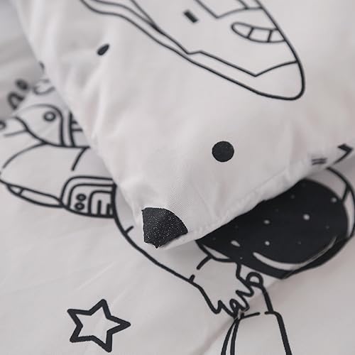Miniatura 4 de MAG Juego de edredón de 3 piezas, tamaño individual, galaxia blanca, para niños pequeños, adolescentes y niñas, microfibra súper suave (1 edredón +