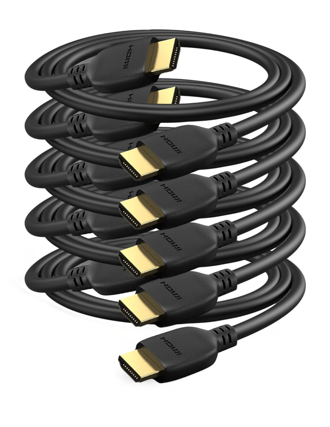 BRENDAZ (5 Pack) 8K HDMI 2.1 Cable, 48Gbps Ultra High-Speed HDMI to HDMI Cord, Compatible with PS5, PS4, Xbox, Blu-ray, TV, Monitor, 4K Blu-ray Players, 6-Feet.