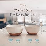 Mora Ceramic Large Mixing Bowls - Set of 2 Nesting Bowls for Cooking, Serving, Popcorn, Salad etc - Microwavable Kitchen Stoneware, Oven, Microwave and Dishwasher Safe - Extra Big 5.5 & 3.6 Qt - White