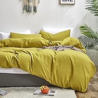 Vista 39 de CLOTHKNOW Juego de edredón de 3 piezas de color marrón caramelo, tamaño individual/individual XL, color terracota suave, color óxido con 2 fundas