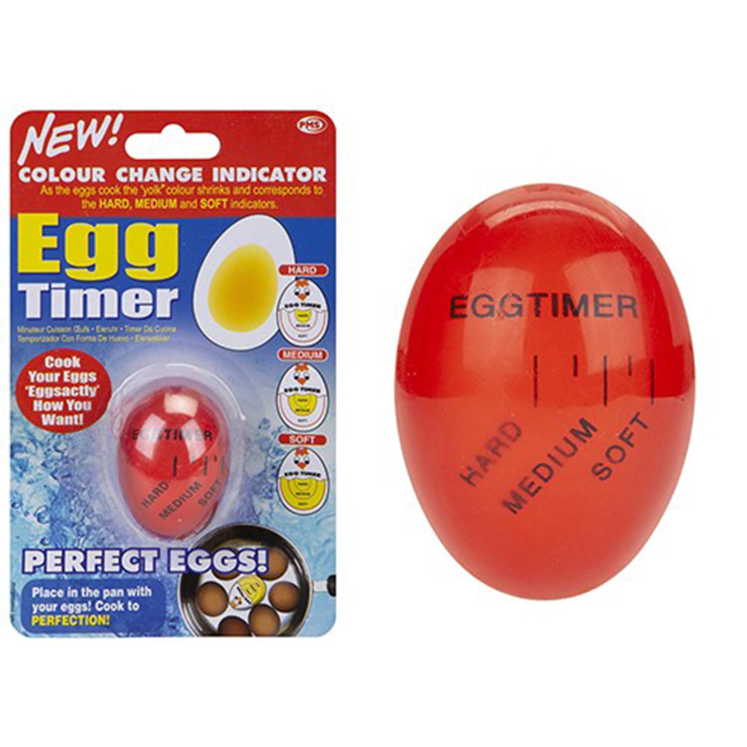 Fun Multicolor Magic Egg Shaped Egg Timer - (1 Pc.) - Easy to Use, Reusable & Highly Accurate - Ideal Kitchen Gadget for Foolproof Egg Cooking