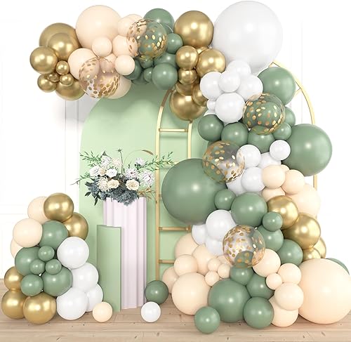 Miniatura 18 de Amandir Kit de arco de guirnalda de globos de oro rosa, 153 piezas, diferentes tamaños de 18, 12, 10, 5 pulgadas, globos metálicos de confeti de