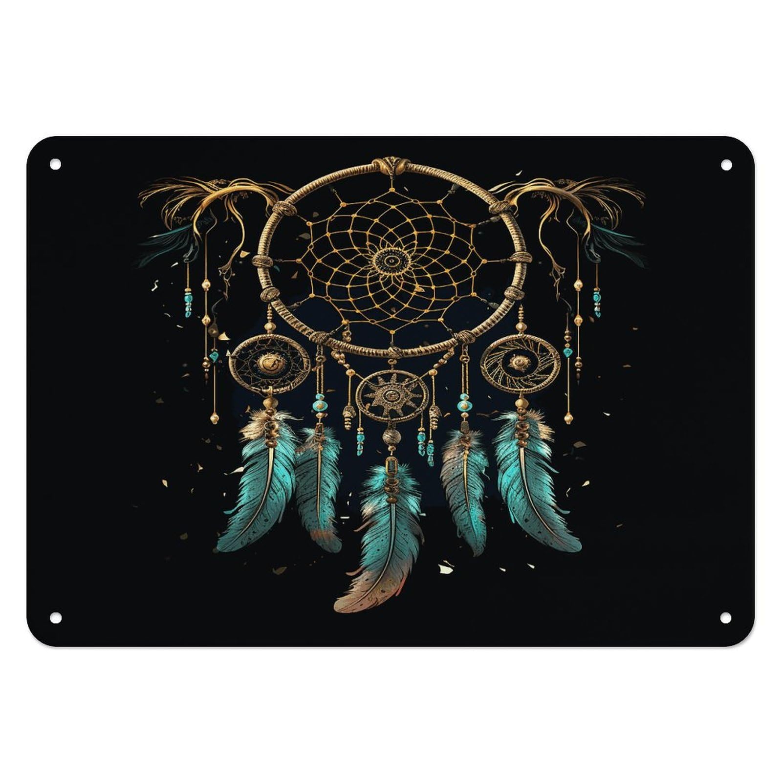 Fekiloot Style Dark Dream Catcher Wall Decor Iron Painting Metal Sign