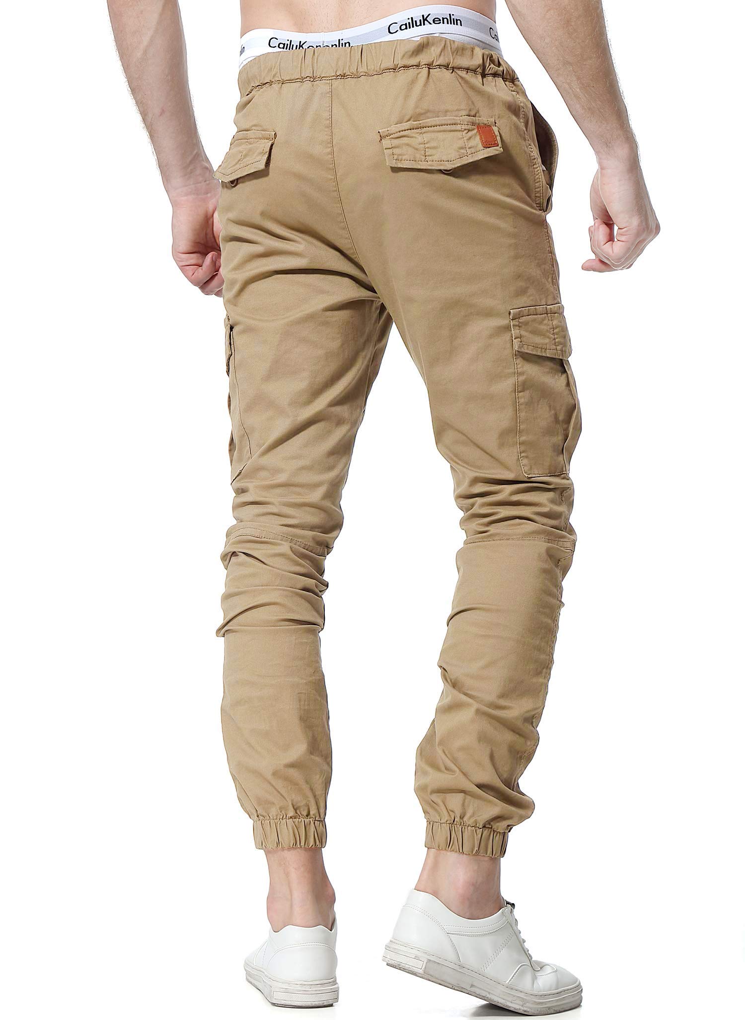 ZOEREA Homme Pantalon Cargo Sport Jogging Pantalons Multi Poches Ceinture Élastique Casual Activewear Long Pants