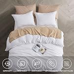 Ensemble de housses de couettes de la Reine Maple &Stone, 3 Pièces Tufted Boho Ensembles de literie à fermeture à glissière Design avec cravates, 1 Couverture de couettes + 2 Shams d'oreiller, Comforter NOT Inclus (blanc, taille de la Reine)