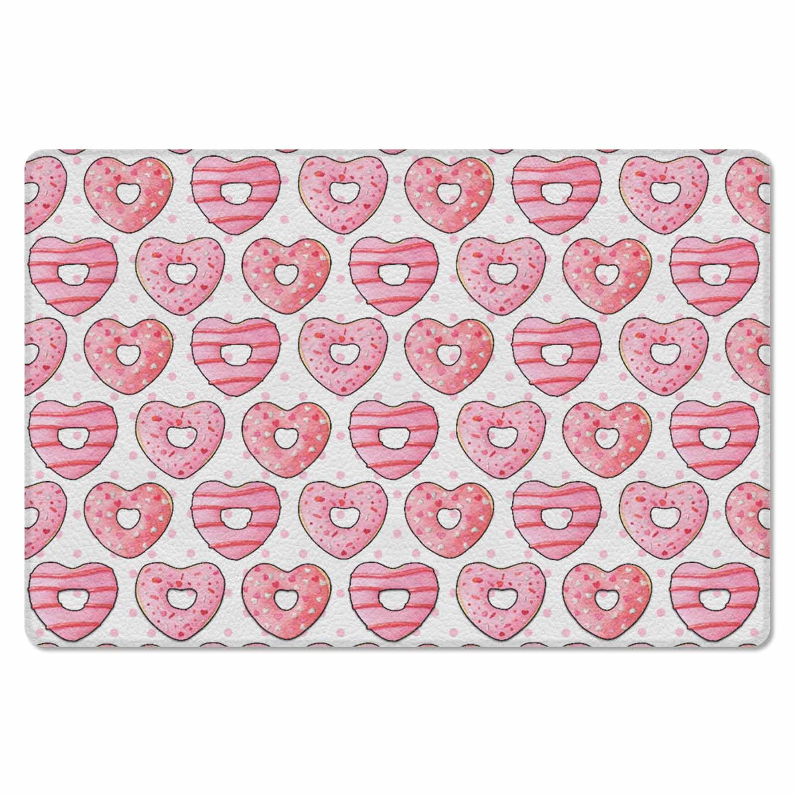Valentine's Day Kitchen Bath Door Mat Cushioned Runner Rug,Washable Welcome Floor Sink Antifatigue Mat,Waterproof & Non-Slip Comfort Standing Doormat for Kitchen,Bohemia Polka Dots Love Sweet 18