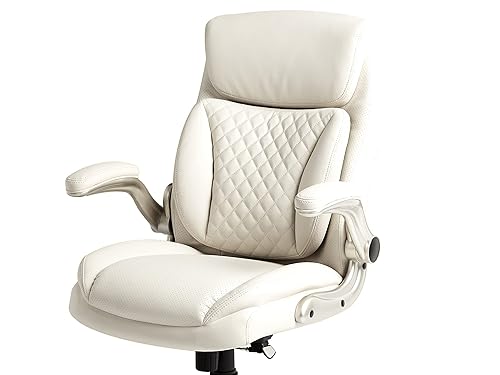 Miniatura 9 de TiendaCommercial Silla ergonómica de escritorio de oficina ejecutiva con reposabrazos abatibles altura ajustable inclinación y soporte lumbar cuero