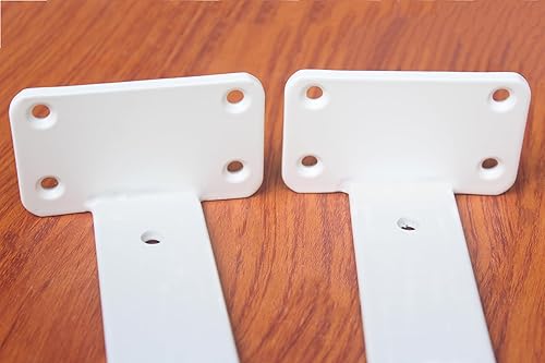 Vista 90 de Paquete de 16 soportes de estante en L ocultos negros de 6 pulgadas (1/5 pulgadas de grosor) soportes flotantes de hierro para estantes industriales