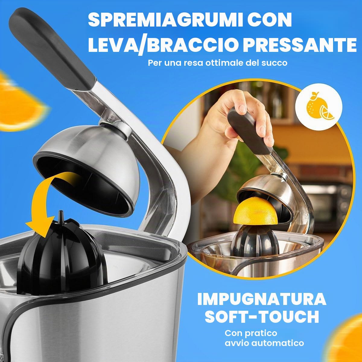 ProfiCook PC-ZP 1154 Estrattore di succo 160W Nero, Acciaio inossidabile