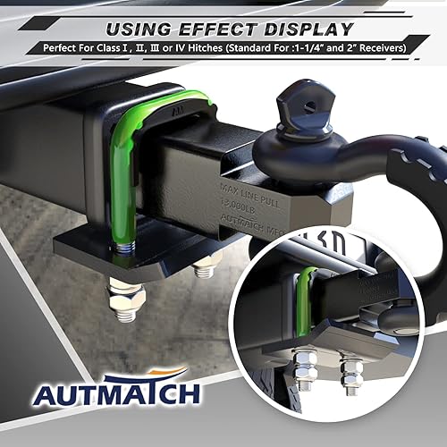 Miniatura 6 de AUTMATCH Abrazadera antitraqueteo, estabilizador de enganche resistente para enganches de remolque de 1.25 pulgadas y 2 pulgadas, aislante de goma y