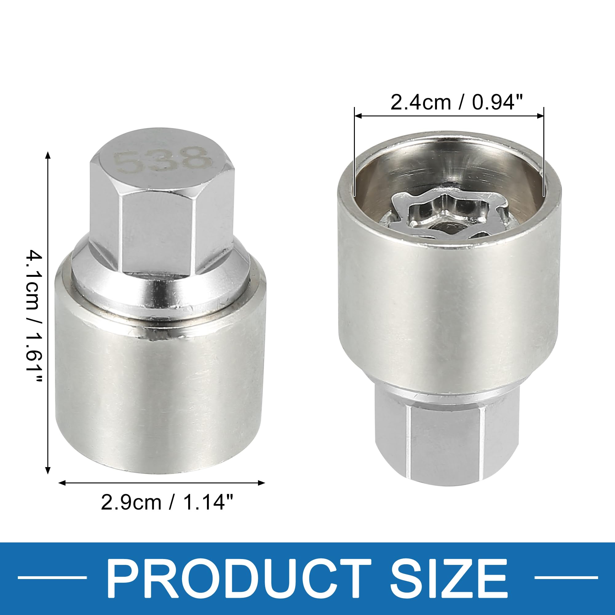 Qiilu 4 Pezzi Bulloni Ruota Viti per Bulloni per Alette per Ruote M14x1.5 Accessori per Filettatura Bulloni a Vite per Pneumatici Vite del della Ruota in Ferro per / A4L