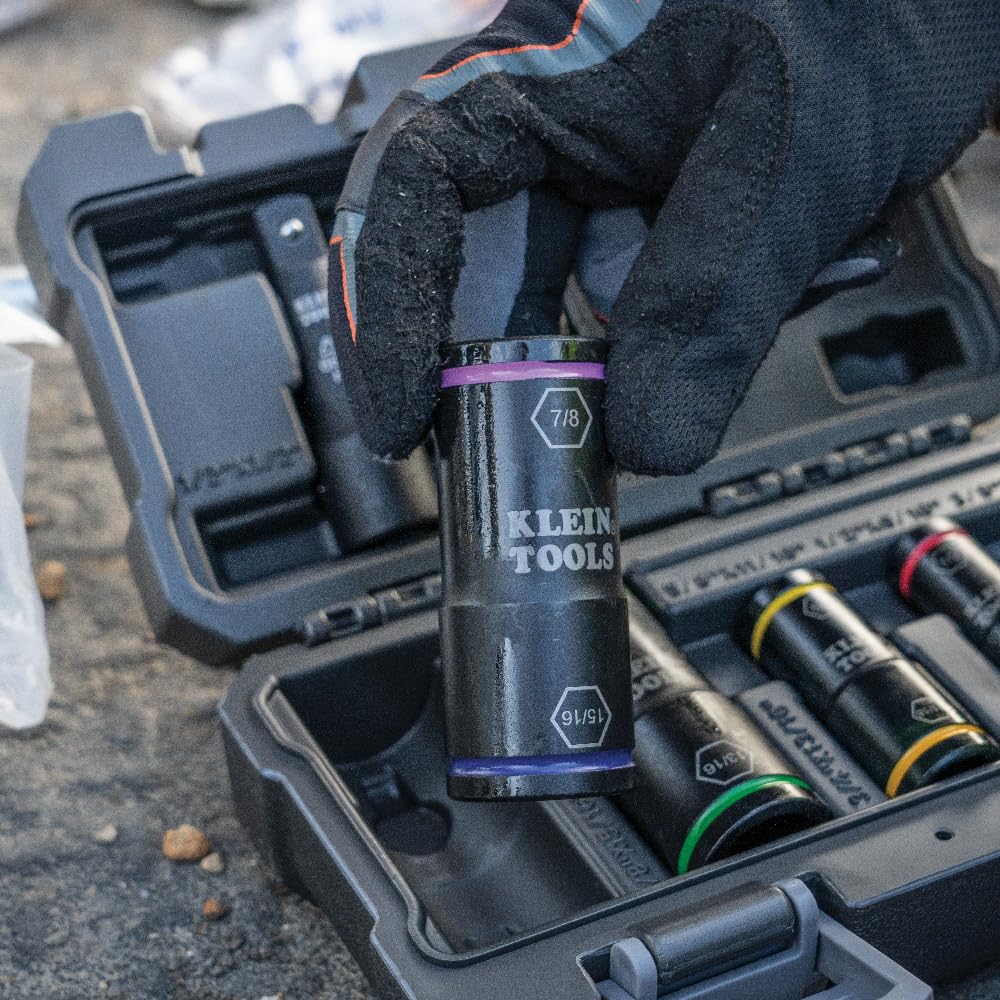 Klein Tools Impact Driver Socket - 7/16 & 3/8 Inch -6 Klein Tools Impact Driver Socket - 7/16 & 3/8 Inch -6