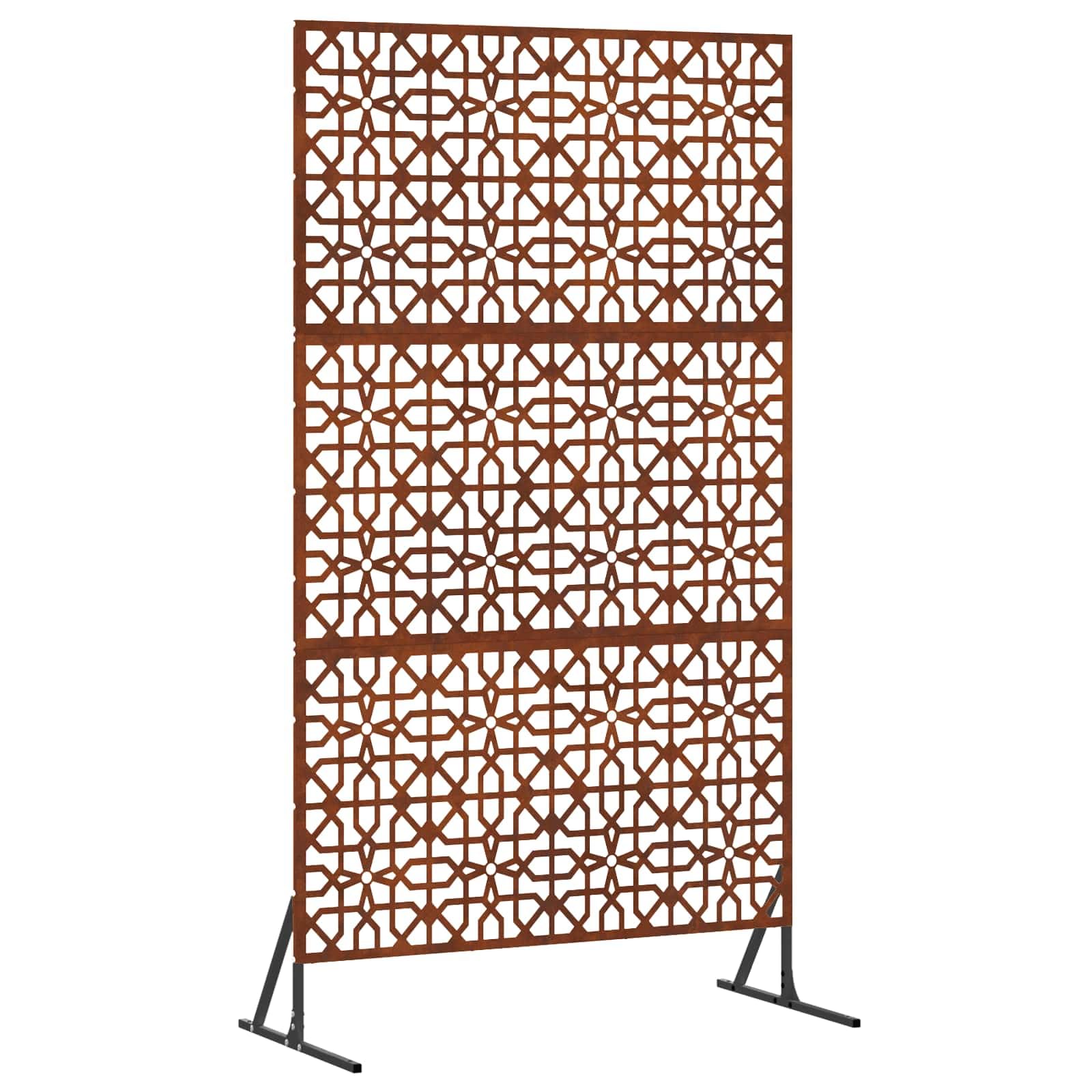 vidaXL Privacy Screen Grey 100 x 50 x 180 cm Weathering Steel, Modern Garden Privacy Screen, Rectangular Outdoor Divider, Terrace Shielding Solution Aesthetic Panel