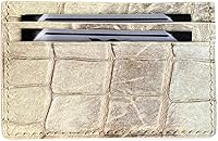 Vista 4 de Tarjetero de piel de cocodrilo hecho a mano, estuche minimalista para tarjetas, cartera delgada para tarjetas, elegante tarjetero para hombres