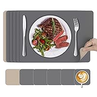 KitchenBoss Tovagliette Americane Lavabili e Sottobicchieri: Set di 6 Tovagliette