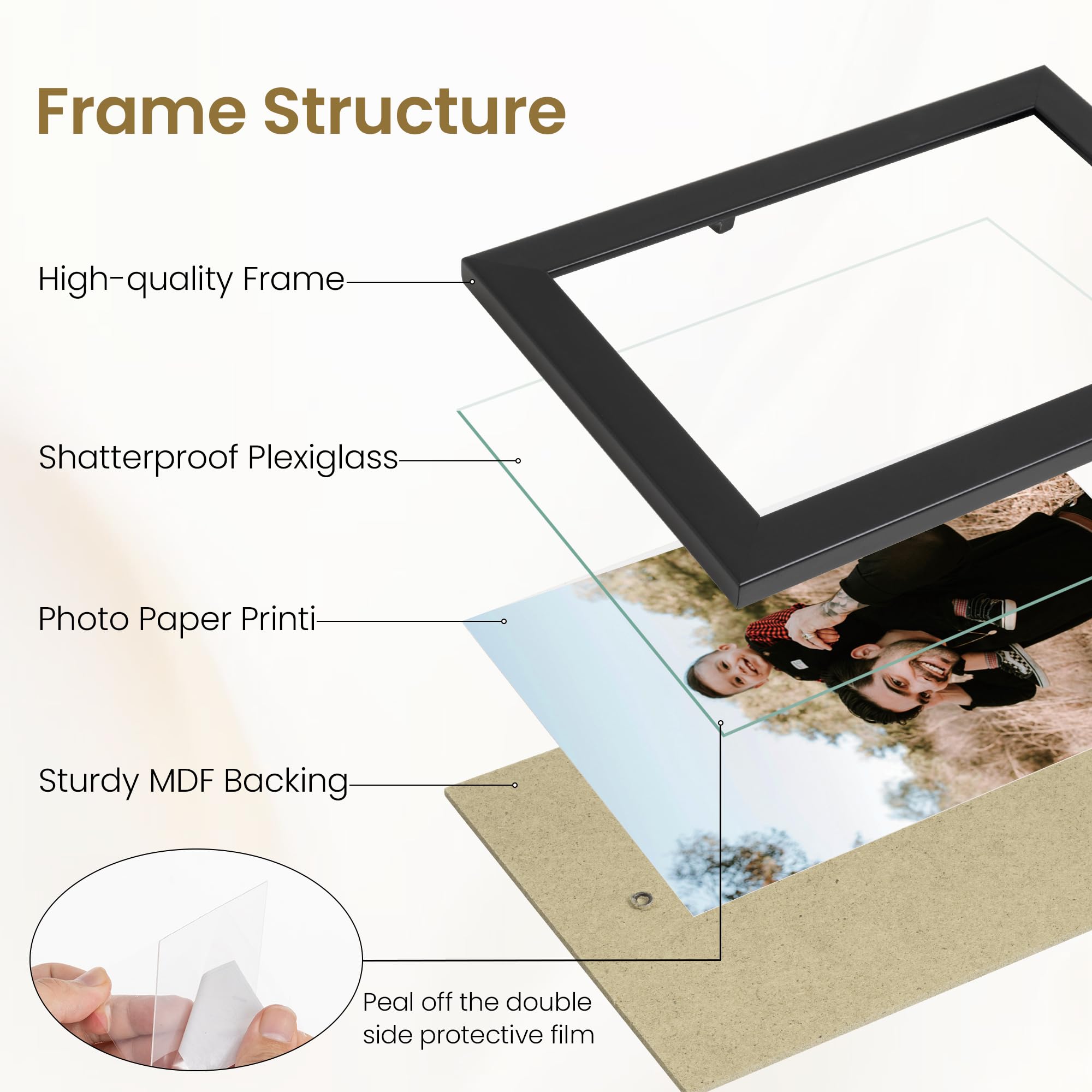 Feihorrm Black Picture Frames Set of 12, Photo Frames Multiple Pictures, Wall & Tabletop Collage Photo Frame - Image 4