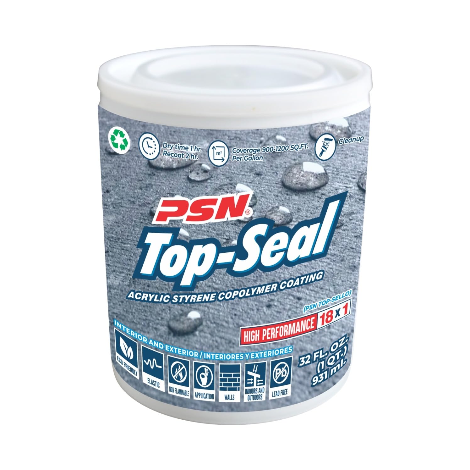 PSN Transparent Acryllic Stiren Sealant Top Seal Concentrate 32 Fl Oz