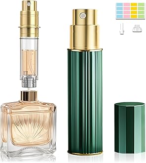 Perfume Atomiser, Perfume Travel Bottle, 10ML Atomiser Spray Bottle, Refillable & Travel Size Perfume Spray Bottle Easy to Refill Cologne Dispenser for Women/Men Great Gift for Christmas(Green)