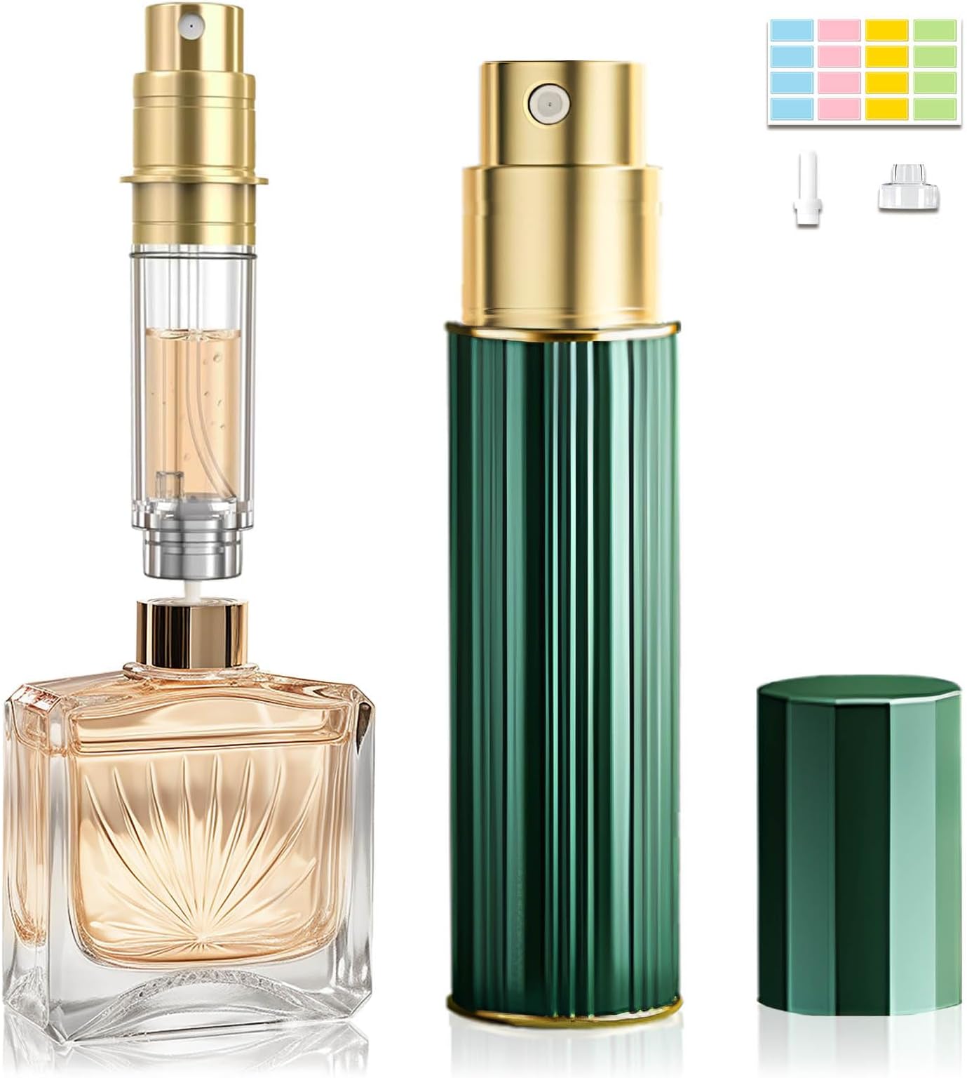 Perfume Atomiser, Perfume Travel Bottle, 10ML Atomiser Spray Bottle, Refillable & Travel Size Perfume Spray Bottle Easy to Refill Cologne Dispenser for Women Men(Green)