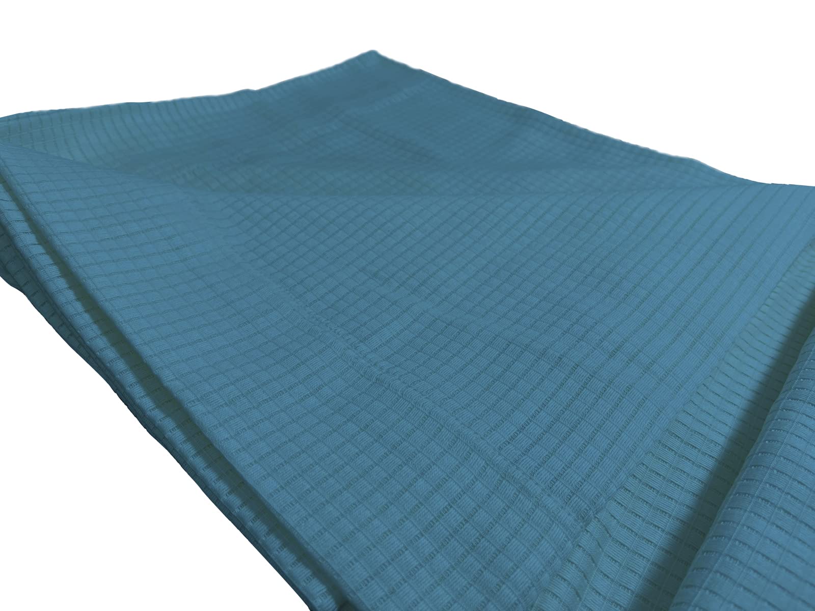 Zerobed, Copriletto Jacquard Matrimoniale In Cotone, Trama Lingotto, Trapuntino primaverile leggero, 100% Cotone, Tinta Unita, Ottanio