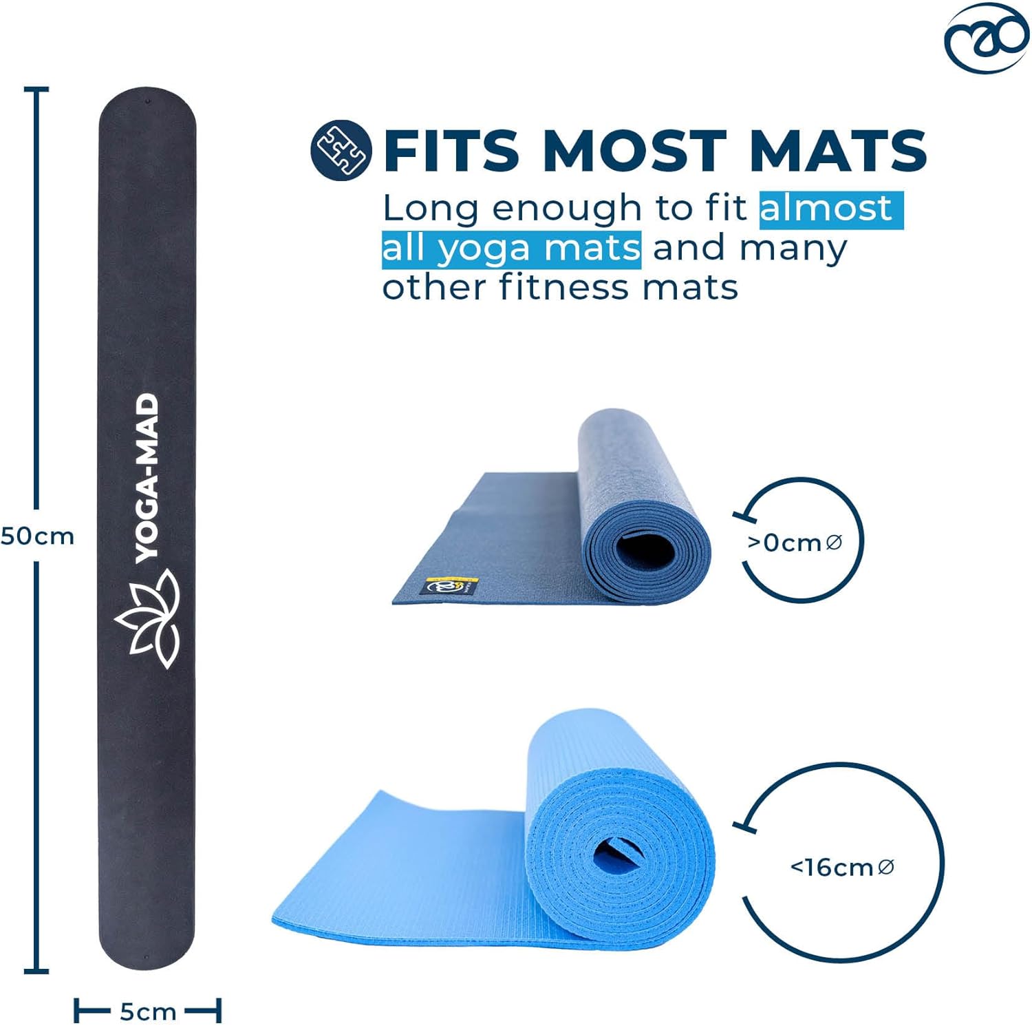 Yoga-Mad Strap Slap Band for Yoga Mat | Keep your Yoga Mat Tightly Rolled, Fits All Standard Sized Mats | Easily ‘Slap’ On with Super Strong Hold | Perfect Yoga Mat Accessory